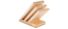 Magnetic Knife block, solid beechwood, empty, for 6 pieces 