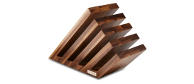 Magnetic Knife block, solid walnut, empty, for 10 pieces 